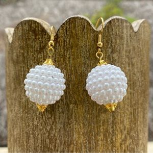 Handmade Jumbo Faux Pearl Earrings